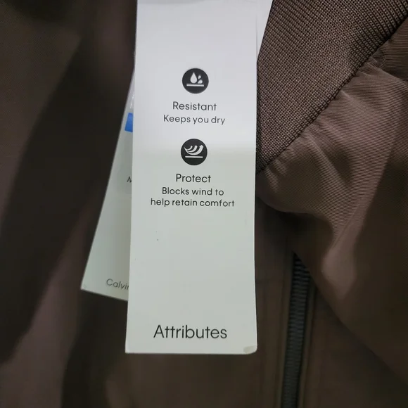 ❗️NWT❗️Men's Calvin Klein Zip Front Bomber Jacket Dark Tan Size XL